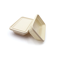 Vente flash - Vaisselle en plastique jetable pour restaurant - Contenants alimentaires avec couvercles - Écologiques - Résistants à l'huile et à l'eau - Boîte à lunch rectangulaire