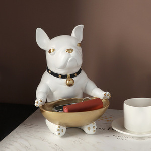 Resina estatua perro geométrico, escultura <span class=keywords><strong>Animal</strong></span>, bandeja de almacenamiento - Product Image 2