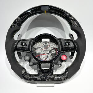 <span class=keywords><strong>Volante</strong></span> Deportivo de Fibra de Carbono Forjado Plateado con Botón de Arranque, Botón de Modo y LED para Volkswagen MK7 MK6 MK5 <span class=keywords><strong>Golf</strong></span> R GTI GTS <span class=keywords><strong>GTD</strong></span> - Product Image 1