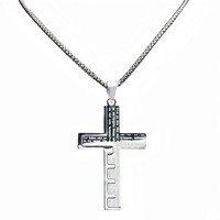 Dropshipping Hip Hop Iced Out Collier tendance en forme de croix en acier inoxydable plaqué or pour hommes Bijoux