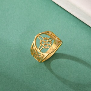 Nouveau nord sorcière noeud breloque anneau en acier inoxydable bijoux de mode sorcellerie <span class=keywords><strong>irlandaise</strong></span> Wicca Celtics noeud amulette anneau pour femmes hommes - Product Image 6