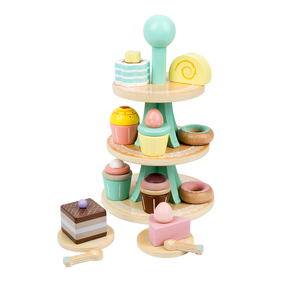 Espositore per Torte a Tre Piani in Legno, Set Gioco di Ruolo per Bambini in Età Prescolare, Altri Giochi di Finzione - Product Image 1