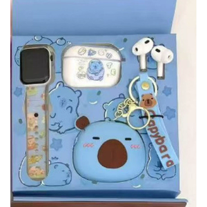 หูฟังไร้สายแบบใส่ในหูลาย<span class=keywords><strong>การ์ตูน</strong></span>คาปิบาร่าน่ารัก พร้อมชุดนาฬิกาและฟิกเกอร์ - Product Image 1