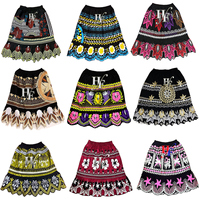 Jupes de qualité supérieure pour femmes, motif floral brodé, taille élastique, jupes midi, style décontracté des îles micronésiennes