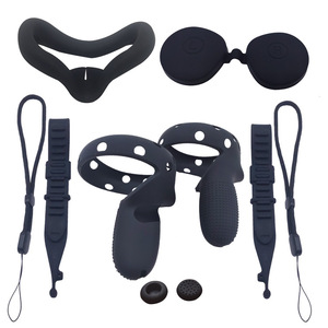 VR accessoires fabricant Silicone peau visage couverture contrôleur poignée dragonne lentille couverture <span class=keywords><strong>pour</strong></span> <span class=keywords><strong>OCULUS</strong></span> <span class=keywords><strong>QUEST</strong></span> <span class=keywords><strong>2</strong></span> Kit de protection de la peau - Product Image 1