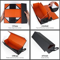 Custom Recycled Luxury Cardboard Magnetic Gift Wine Bottle Paper Box Luxury for Champagne Packaging with Handle Embossed