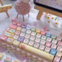 Clavier mécanique pour filles avec touches à thème ours EOA Profile, tête perlée, sublimation cinq faces, 135 touches