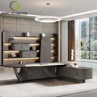 Mobilier de bureau en bois personnalisable en acier inoxydable Escritorio Bureau Design italien Table de direction