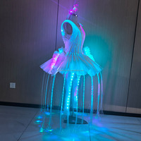 Vestido Tutú de Ballet con Fibra Óptica, Diseño de Medusa, para Apertura de Espectáculos, Danza, Gala, Festival, Actuaciones Profesionales en Vivo
