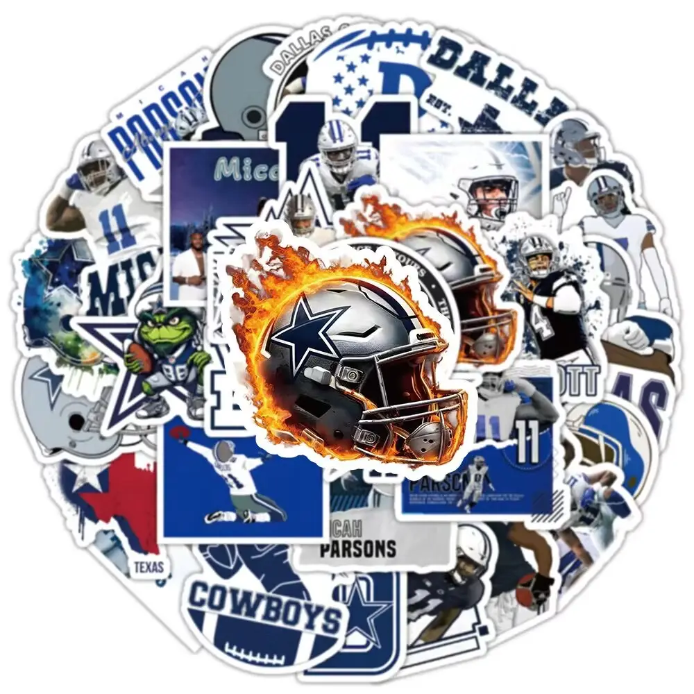 Custom Dallas Cowboys Stickers Pvc Sticker Waterdichte Diy Decoratie American Football Stijl Kleine Stickers