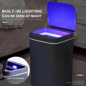 LED Smart Trash Can Automatic Sensor Dustbin Intelligent Sensor Rechargeable Electric Waste Bin Rubbish Can