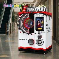 Funkyplay, estación de tren impresa en 3D, funda para teléfono móvil, máquina expendedora automática para imprimir tu foto en fundas de teléfono
