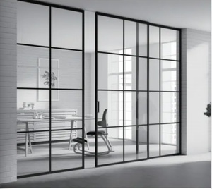 Puerta Corredera Interior de Aluminio con Doble Acristalamiento y Marco Delgado, Aislamiento Acústico, Puertas Correderas de Aluminio para Cocina, Oficina, Separación de Espacios - Product Image 3