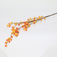 Grosir Ranting Buah Sea Buckthorn Palsu 100CM, Tangkai Buah Buatan untuk Rangkaian Bunga Musim Gugur, Pemasok dari Cina