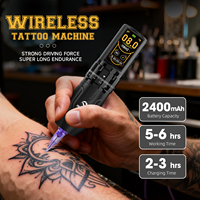Machine à tatouer sans fil en gros pour professionnels : Corps en alliage d'aluminium, batterie rechargeable 2400 mAh et course réglable.