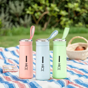 Elegant Custom Logo Premium Advertising Glass Water Bottles With Glass Liner for Promotions and Gifts