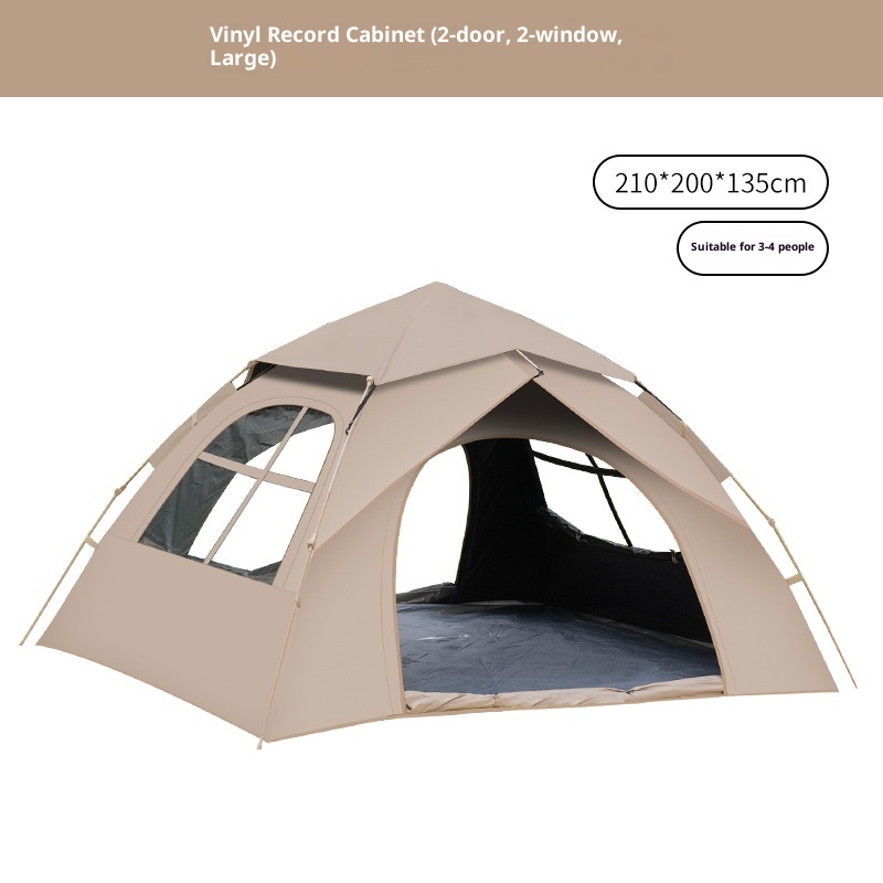 Black Vinyl Two Doors Two Windows (3-4 people 210*200*135cm)