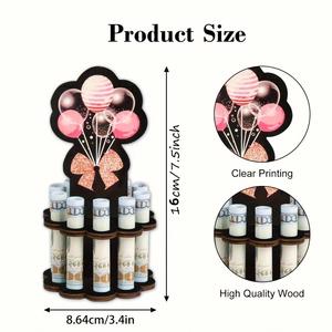 Decoración Única para el Día de San Valentín: Árbol del Dinero - Soporte de Madera Rosa Dorado para Efectivo, Regalo para Novia/Novio - Product Image 2