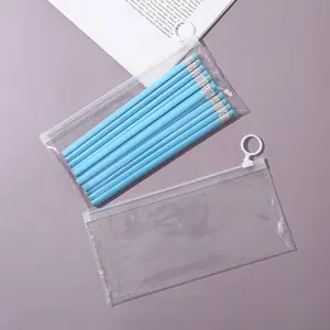 Stokta kalem depolama şeffaf su geçirmez ve toz geçirmez plastik fermuarlı çanta