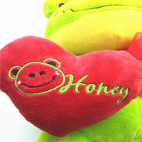 Kawaii Cute Face Frog Plüsch puppe mit gesticktem Herz-weiches Umarmung geschenk für Mädchen