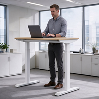 Bureau électrique réglable en hauteur à levage rapide, double moteur, pour télétravail, mobilier de bureau, bureau d'ordinateur, table élévatrice intelligente