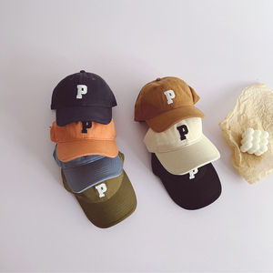 <span class=keywords><strong>Gorra</strong></span> de Béisbol Estilo Coreano para Bebés, Niños y Niñas, de 6 Paneles, con Diseño de Letras Personalizadas, Color Sólido, Estilo Occidental - Product Image 1