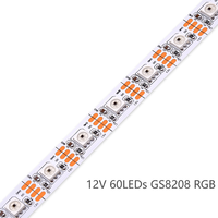 Bande LED numérique à pixels numériques SPI adressables individuellement GS8208 UCS1903 RGB DC5V12V 60LED, économique, pour l'éclairage intérieur et extérieur