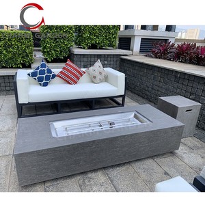 Big Size Stainless Steel <strong>Outdoor</strong> Linear <strong>Fire</strong> Pit Burner Original Concrete Gray Rectangle <strong>Fire</strong> <strong>Table</strong> - Product Image 3
