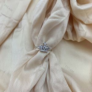Dylam Custom 925 Sterling Silver <b>Couple</b> Cubic Zirconia Crown Shape Zircon Diamond Wedding Engagement <b>Rings</b> Jewelry Women <b>Ring</b> - Product Image 6