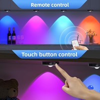 Lámpara de Noche Magnética Recargable para PC, Marco de Fotos, Diseño Moderno y Minimalista, Control Remoto, Iluminación RGB/Ambiente, para Gabinete o Pared