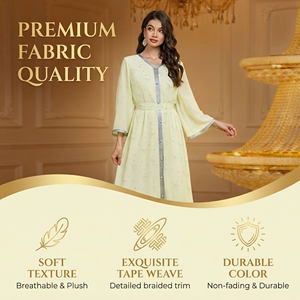 ชุดเดรสยาวผ้าชีฟองประดับคริสตัลสำหรับผู้หญิง รุ่น XQY500381 สำหรับการค้าขายข้ามพรมแดน - Product Image 2