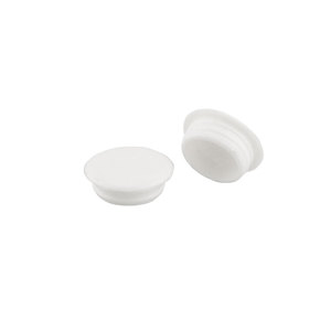 Bouchon de trou en plastique blanc de 13 mm à clipser pour couvrir les vis des portes d'armoires et des fenêtres - Product Image 1