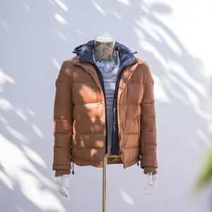 Повседневная мужская зимняя пуховая куртка с капюшоном на заказ