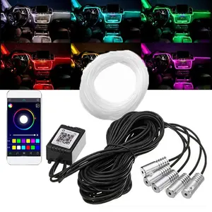 Sound Active Phone APP Control Car Led Strip Light 5 In 1 With 6M 236 Inches Ambient Lighting Kits RGB Car Interior Lights