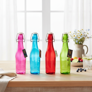 24 pièces/CS 500ml Verres à boisson en verre 4 couleurs, modèle artisanal haut de gamme 80653 - Product Image 3