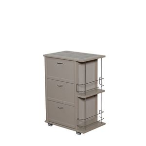 MASLEGNO MAS256 Armoire fiable en bois massif de hêtre avec panneau HDF, porte-bouteilles en fer, 3 portes, roulettes en plastique, poignées en fer, design moderne - Product Image 2