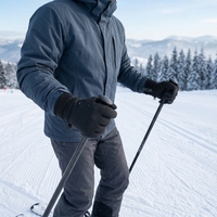 Manchettes en tricot côtelé pour poignets, avec protection en polyester pour les doigts, compatibles écrans tactiles, pour sports d'hiver en extérieur, imperméables, antidérapantes et résistantes au froid