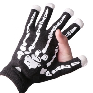 Guantes de Esqueleto de Algodón con Luces LED para Bailar en Discotecas, con Iluminación Intermitente en los Dedos, para <span class=keywords><strong>Halloween</strong></span> - Product Image 2
