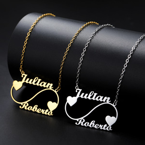 Colar Personalizado com Design de Coração e Dois Nomes, Joia de Moda em Ouro Folheado, Presente para Mulheres e Homens - Product Image 1