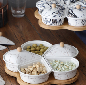 Assiette à fruits secs en céramique, snacks à vent, graines <span class=keywords><strong>de</strong></span> melon, noix et fruits froids, ensemble <span class=keywords><strong>de</strong></span> table basse, plateau créatif, offre spéciale - Product Image 5