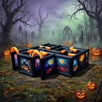 Maison hantée gonflable d'Halloween 20x20 pieds, jeu de labyrinthe gonflable effrayant avec souffleur 950W