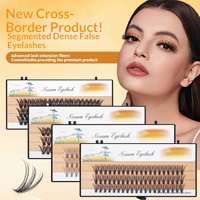 Plateau de cils en grappe faits à la main, 60 faux cils pré-coupés, volume doux, naturel, confortable, réutilisable