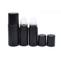 Rouleau de verre ambré noir clair vide sur bouteille 30ml 50ml déodorant rouleau bouteille en verre avec boule en plastique