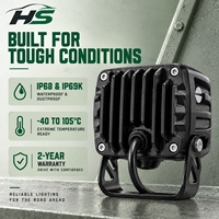 Lumière de travail LED HSSH 40W avec lentille optique Osram 10W IP68 IP69K 9-36V, lumière de conduite tout-terrain pour camion, SUV, ATV, UTV