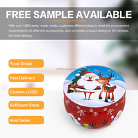Boîte en métal miniature de Noël personnalisée Jinyuanbao 4OZ, boîte à bougie parfumée, boîte en métal, récipient pour chocolat et bonbons avec couvercle