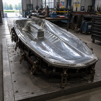 Moule de rotomoulage pour bateau kart en aluminium A356, poli miroir, développé et fabriqué en interne.