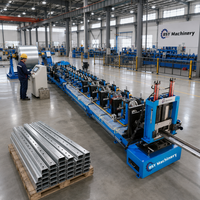 Máquina Perfiladora de Acero de Alta Resistencia con Ajuste Automático de Tamaño de 1.5-4.0 mm, Control PLC de 80-300 mm, Perfiladora de Rodillos Intercambiables C/Z