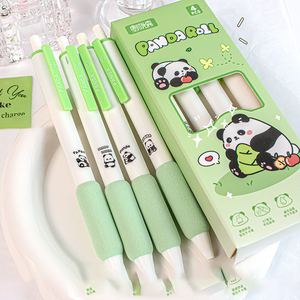 Коробка из четырех гелевых ручек для проталкивания, набор шариковых ручек для студентов, симпатичная гелевая ручка, 0,5 мм, черная заправка, канцелярские принадлежности для офиса и школы - Product Image 5