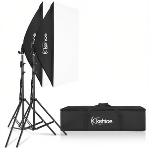 Kit d'éclairage Softbox Kshioe 20 x 27 pouces E27 en aluminium, équipement de studio photo portable avec ampoules - Product Image 1