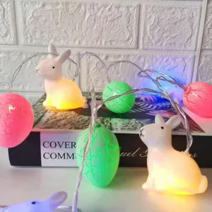 Bán buôn phục sinh chuỗi lights LED Rabbit Bunny Chick cà rốt Shape Lights với Remote Easter trứng Cổ Tích chuỗi Lights Đối với trang trí nội thất